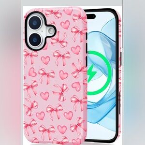 Pink Bow and Heart Phone Case
